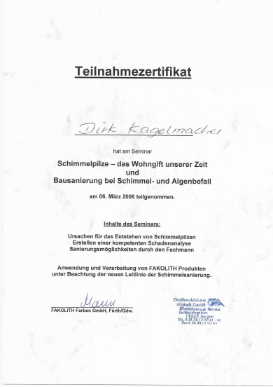 2006-Teilnahme-Zertifikat Schimmel